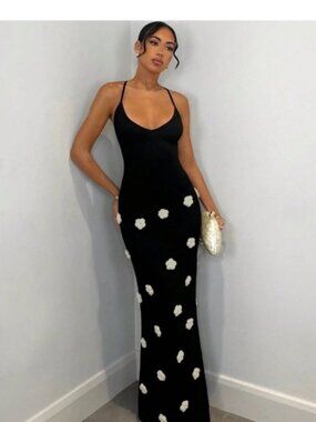 Black and White Floral Mini Dress